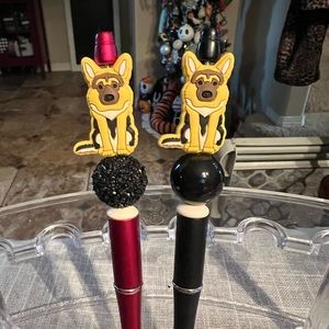 German shepherd custom beaded ink pens sold separately